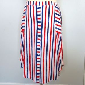 Red white and blue striped skirt